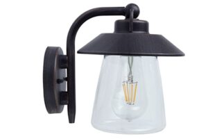 Lutec Cate IP44 E27 Wall Light Black-Rust