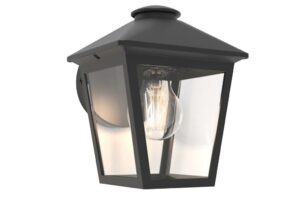Lutec Zago Outdoor Wall Light E27 Clear Glass Black
