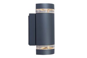 Lutec Focus IP44 2X GU10 Wall Light Dark Grey
