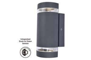 Lutec Focus Outdoor D2D Wall Up And Down Light GU10 Dark Grey