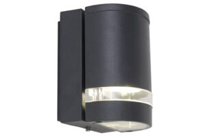 Lutec Focus IP44 GU10 Wall Light Dark Grey