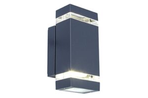 Lutec Focus IP44 Integrated LED 8.3W 4000K Wall Light Dark Grey