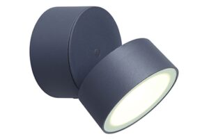 Lutec Trumpet IP54 Integrated 9.5W 4000K LED Wall Light Dark Grey