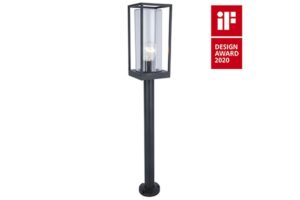 Lutec Flair IP44 E27 Pole Light Matt Black