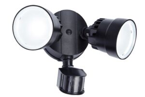 Lutec Shrimp 2 PIR IP54 Integrated 12W 5000K LED Wall Light Black