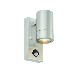 Saxby Palin 1lt PIR IP44 Outdoor Wall Light 7W GU10 - Stainless Steel