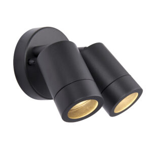 Saxby Palin 2lt Dimmable IP44 Spotlight 2x7W GU10 - Anthracite