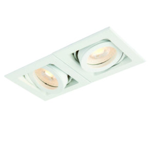 Saxby Xeno Tiltable Square GU10 Twin Downlight Select Colour