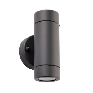 Saxby Palin 2lt Dimmable IP44 Wall Light 2x7W GU10 - Anthracite