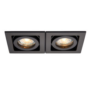 Saxby Xeno Tiltable Square GU10 Twin Downlight Select Colour - Matt Black