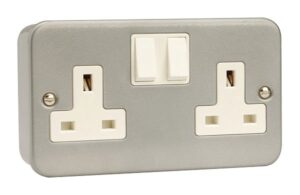 Click Metal Clad 2 Gang 13A Dp Switched Socket Outlet