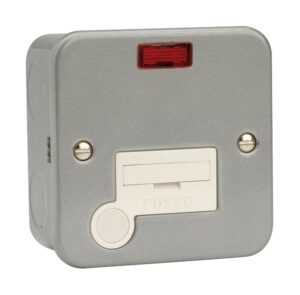 Click Metal Clad 13A Fused Connection Unit With Neon And Optional Flex Outlet