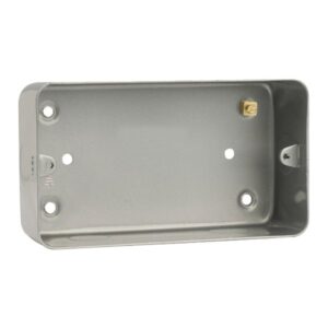 Click Metal Clad Metal Clad 2 Gang Mounting Box (50Mm Deep)