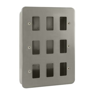 Click Metal Clad 9 Gang GridPro Frontplate & Back Box (No Knockouts)
