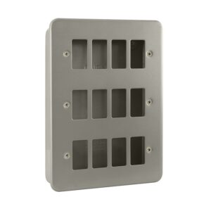 Click Metal Clad 12 Gang GridPro Frontplate & Back Box (No Knockouts)