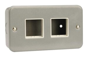 Click Metal Clad 2 Gang Switch Plate 2+2 Aperture