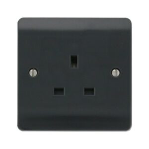 Click Mode 13A 1 Gang Unswitched Socket Outlet Anthracite Grey
