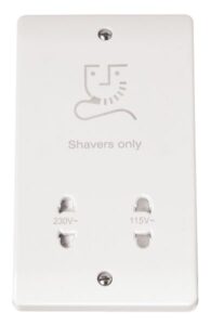 Click Mode Dual Voltage Shaver Socket Outlet 115/230V
