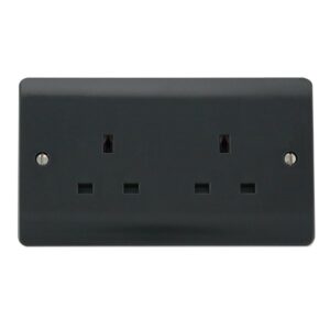 Click Mode 13A 2 Gang 3 Pin Safety Shutter Unswitched Socket Outlet Part M