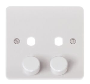 Click Mode 2 Gang Single Dimmer Plate & Knobs