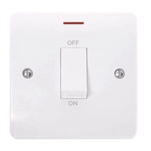 Click Mode 50A 1 Gang Double Pole Switch With White Rocker & Led
