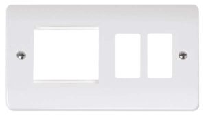 Click Mode Hotel Accessory Plate 2 Gang GridPro Frontplate With Twin New Media Aperture