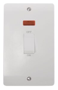 Click Mode 45A 2 Gang Single Cooker Switch With Neon