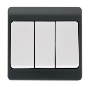 Click Mode 10Ax 250V 3G 2W Wide Rocker Switch Anthracite Grey