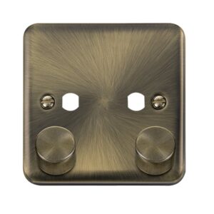 Click Deco Plus Dpab 2 Gang Double Dimmer Plate & Knobs