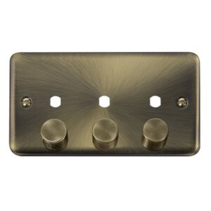 Click Deco Plus Dpab 3 Gang Double Dimmer Plate & Knobs