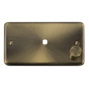 Click Deco Plus 2 Gang Dimmer Plate & Knob (630W Or 1000W) 1 Aperture