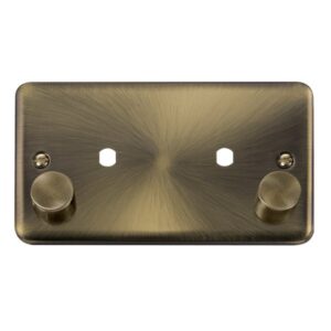 Click Deco Plus 2 Gang Dimmer Plate & Knobs (1630W Max) 2 Apertures