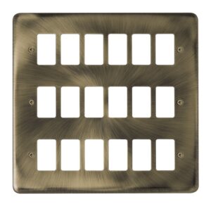 Click Deco Plus 18 Gang GridPro Frontplate Antique Brass
