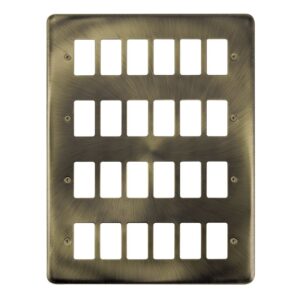 Click Deco Plus 24 Gang GridPro Frontplate Antique Brass