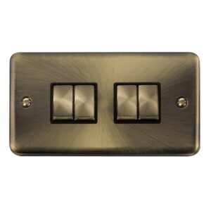 Click Deco Plus 10Ax Ingot 4 Gang 2 Way Plate Switch