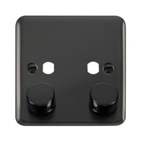 Click Deco Plus Dpbn 2 Gang Double Dimmer Plate & Knobs