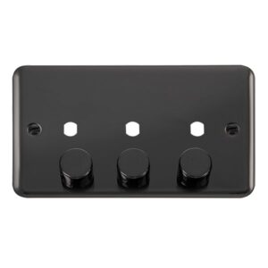 Click Deco Plus Dpbn 3 Gang Double Dimmer Plate & Knobs