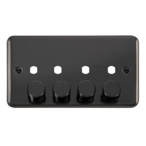 Click Deco Plus Dpbn 4 Gang Double Dimmer Plate & Knobs