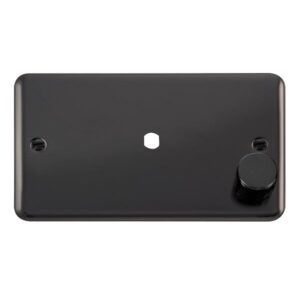 Click Deco Plus 2 Gang Dimmer Plate & Knob (630W Or 1000W) 1 Aperture