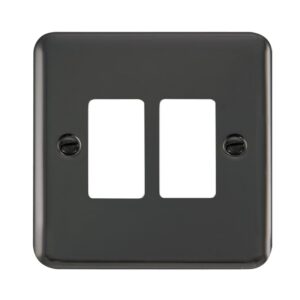 Click Deco Plus 2 Gang GridPro Frontplate Black Nickel
