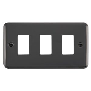 Click Deco Plus 3 Gang GridPro Frontplate Black Nickel