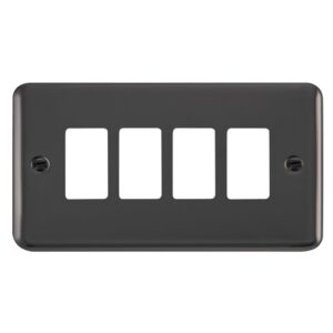 Click Deco Plus 4 Gang GridPro Frontplate Black Nickel