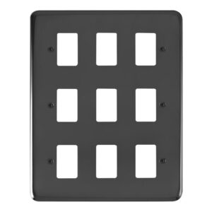 Click Deco Plus 9 Gang GridPro Frontplate Black Nickel