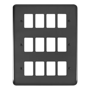 Click Deco Plus 12 Gang GridPro Frontplate Black Nickel