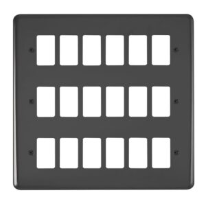Click Deco Plus 18 Gang GridPro Frontplate Black Nickel