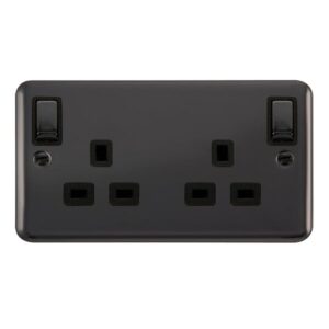 Click Deco Plus 13A 2Gang Outboard Switch Skt Dp Bn Bk