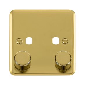Click Deco Plus Dpbr 2 Gang Double Dimmer Plate & Knobs