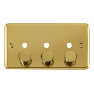 Click Deco Plus Dpbr 3 Gang Double Dimmer Plate & Knobs