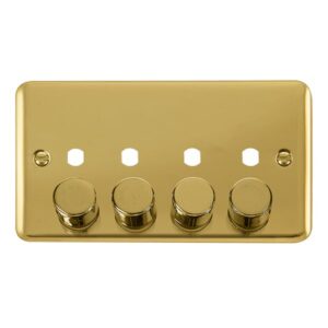 Click Deco Plus Dpbr 4 Gang Double Dimmer Plate & Knobs