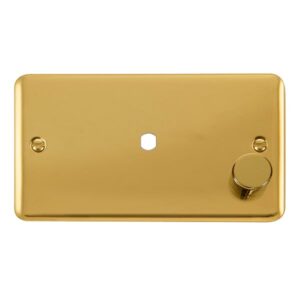 Click Deco Plus 2 Gang Dimmer Plate & Knob (630W Or 1000W) 1 Aperture